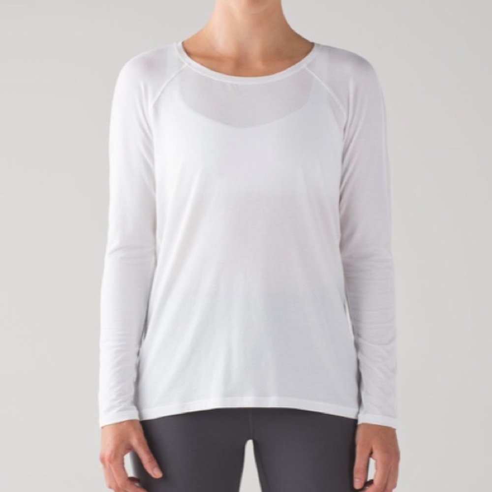Lululemon Long Sleeve Running Tee Small White 4